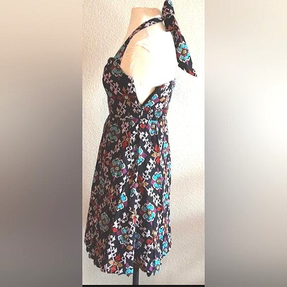 Anthropologie Edme & Esyllte Full Skirted Pinup Girl Primula Halter Dress 4 - Picture 6 of 15